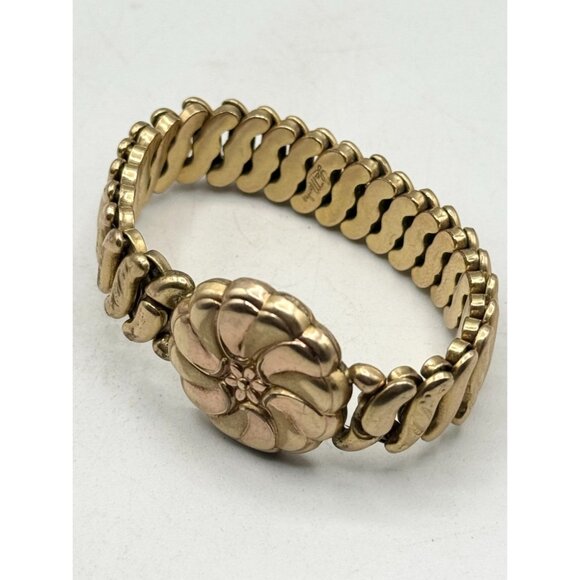 Vintage La Mode Gold Filled Locket Sweetheart Expansion Bracelet - Picture 5 of 7